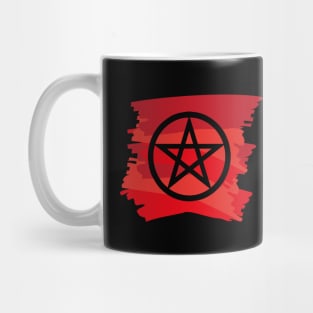 Pagan Pentagram Red Paint Witch Magick Mug